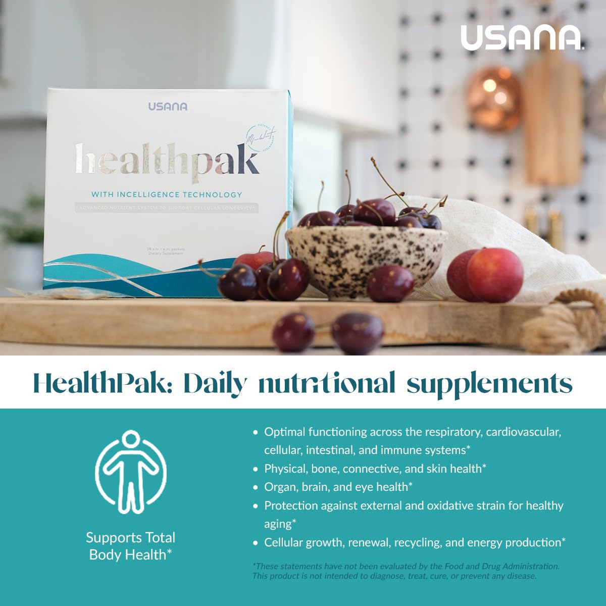 USANA HealthPak with InCelligence Technology and Essential Nutrients and Antioxidants to Support Total Body Health* – Convenient Daily AM/PM Packets – 56 Packets – 28 Day Supply USANA uk supplements