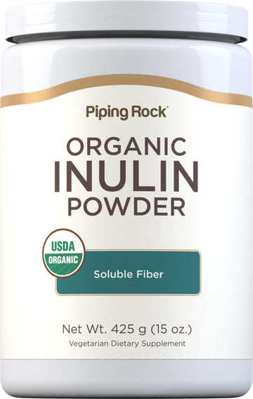 Piping Rock Organic Inulin Powder | 15 oz | Soluble Fiber Supplement | FOS Powder | Vegetarian, Non-GMO, Gluten Free Piping Rock uk supplements