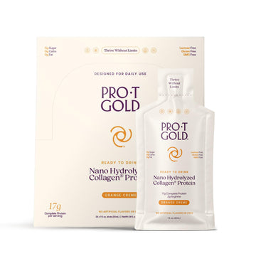 ProT Gold Liquid Collagen Protein Shot, 17g Clear Protein Nano-Hydrolyzed Grass Fed Collagen, 2g Arginine for Wound Support, Gluten Free, Sugar Free, 0g Carbs, Orange Creme, 1 fl oz, 24 Pack ProT Gold uk supplements