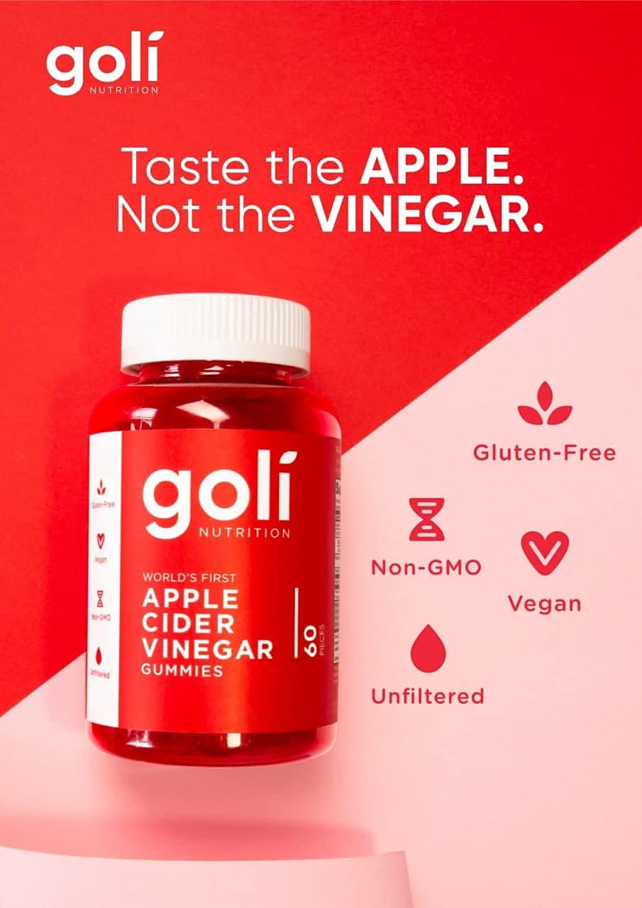 Goli Nutrition Goli nutrition World's First Apple Cider Vinegar Gummies 60 Count, 60 Count Goli uk supplements