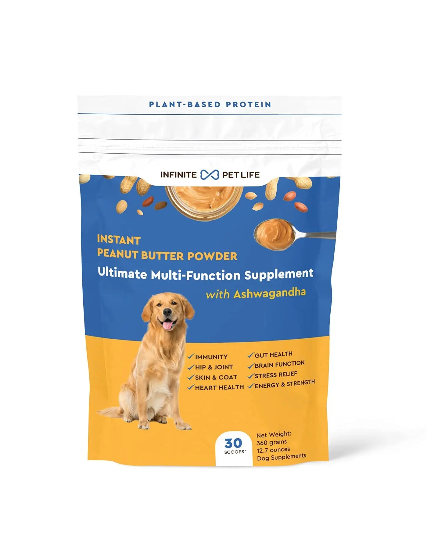 Infinite Pet Life Ultimate Multi-Function Peanut Butter Dog Vitamin Powder | 12.7 oz | All-Inclusive Dog Vitamins and Supplements Infinite Pet Supplements uk supplements