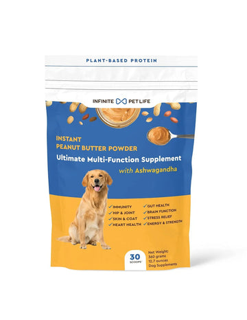 Infinite Pet Life Ultimate Multi-Function Peanut Butter Dog Vitamin Powder | 12.7 oz | All-Inclusive Dog Vitamins and Supplements Infinite Pet Supplements uk supplements