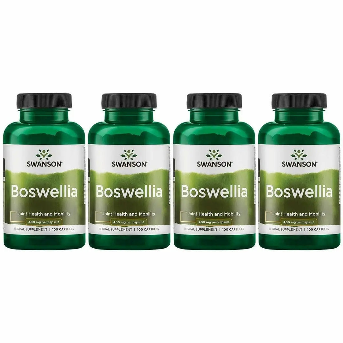 Swanson Boswellia - Herbal Supplement Promoting Joint Support - Ayurvedic Herb for Joint Flexibility & Mobility Support - Made with Boswellia Serrata Resin - (100 Capsules) (4 Pack) Swanson uk supplements