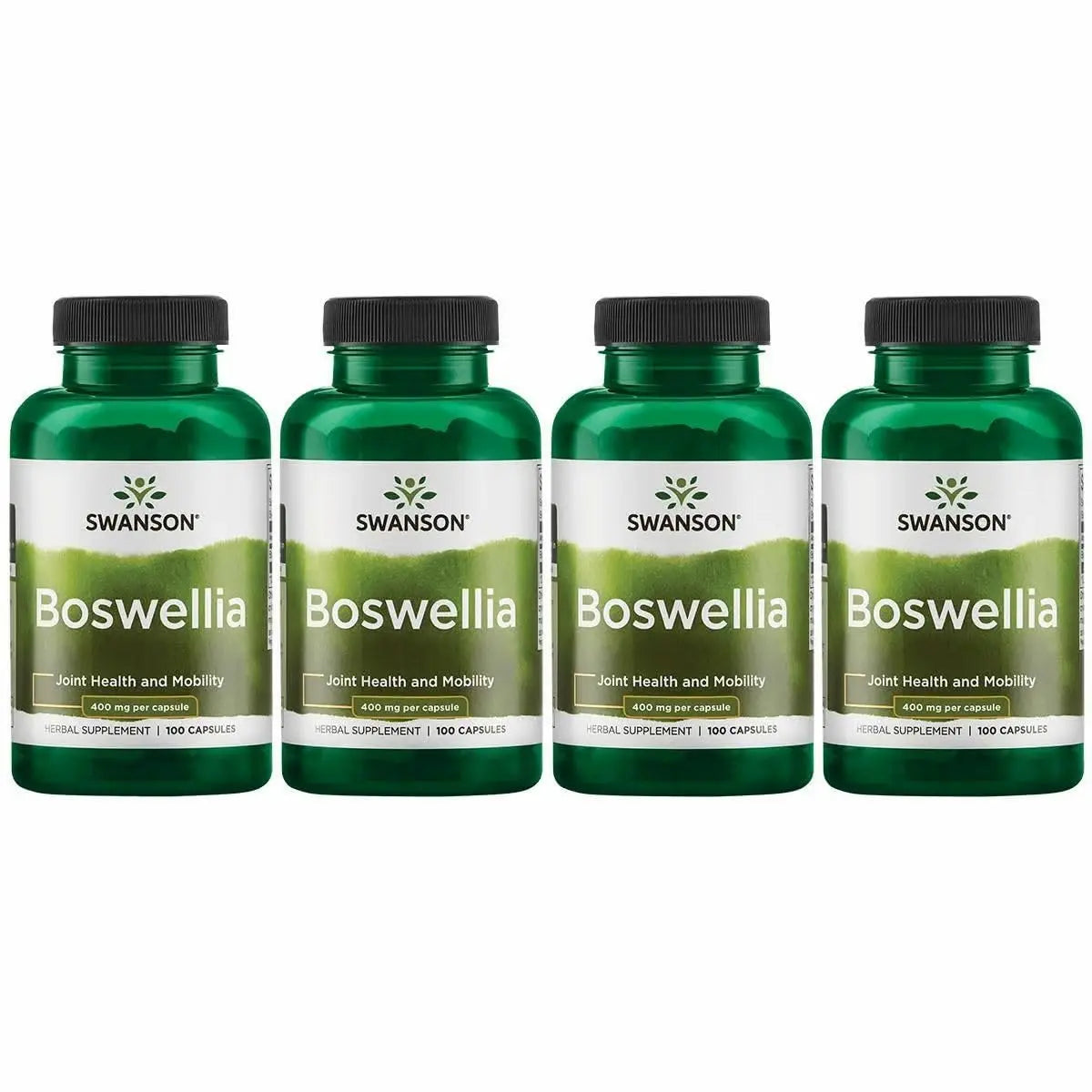 Swanson Boswellia - Herbal Supplement Promoting Joint Support - Ayurvedic Herb for Joint Flexibility & Mobility Support - Made with Boswellia Serrata Resin - (100 Capsules) (4 Pack) Swanson uk supplements