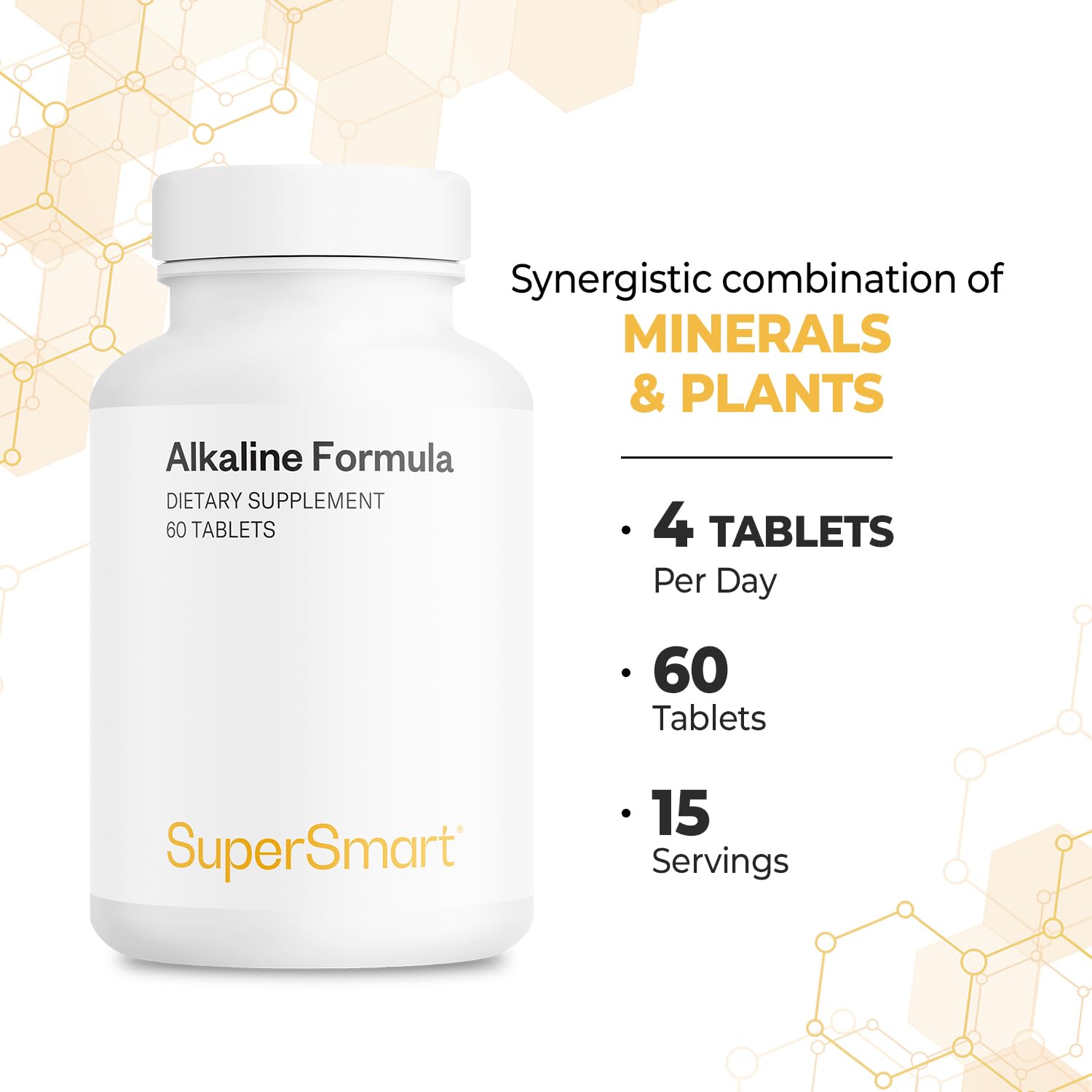 Supersmart - Alkaline Formula Supplement (Advanced Formula) - with Potassium Phosphate, Calcium & Magnesium Citrate - pH Balance | Non-GMO & Gluten Free - 60 Tablets Supersmart uk supplements
