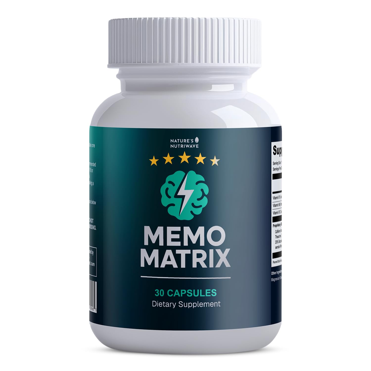 Nature’s NutriWave MemoMatrix – Daily Vitamin B1, B6, B12& Botanical Supplement with Bacopa, Rhodiola, Huperzia, L-Tyrosine & B-Vitamin Blend – Non-GMO Formula – 30 Capsules, 1 Month Supply Nature’s NutriWave uk supplements