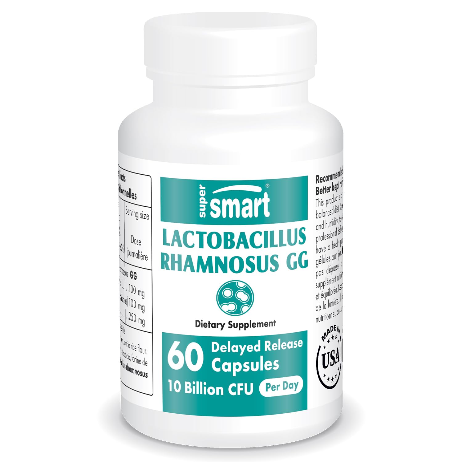 Supersmart - Lactobacillus Rhamnosus GG 10 Billion CFU per Day (LGG Probiotic Supersmart uk supplements