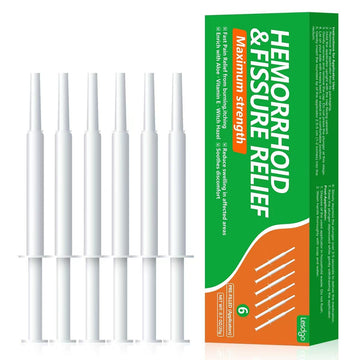 Lesdgo Hemorrhoidal Ointment(6 Pre-Filled),Hemorrhoid and Fissure Cream Witch Hazel Maximum Strength Pain Relief,for Itching and Swelling Lesdgo uk supplements