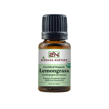 Nirvana Nurture Lemongrass Essential Oil USDA Certified Organic 100% Pure Premium Therapeutic Grade Nirvana Nurture uk supplements
