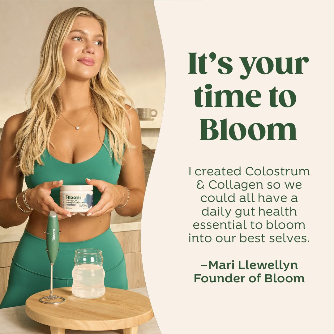 Bloom Nutrition Bovine Colostrum Powder with Vitamin B-12 for Gut Health, Immune Support, Hair Growth & Beauty Supplement | Strawberry, 25 Servings Bloom Nutrition uk supplements