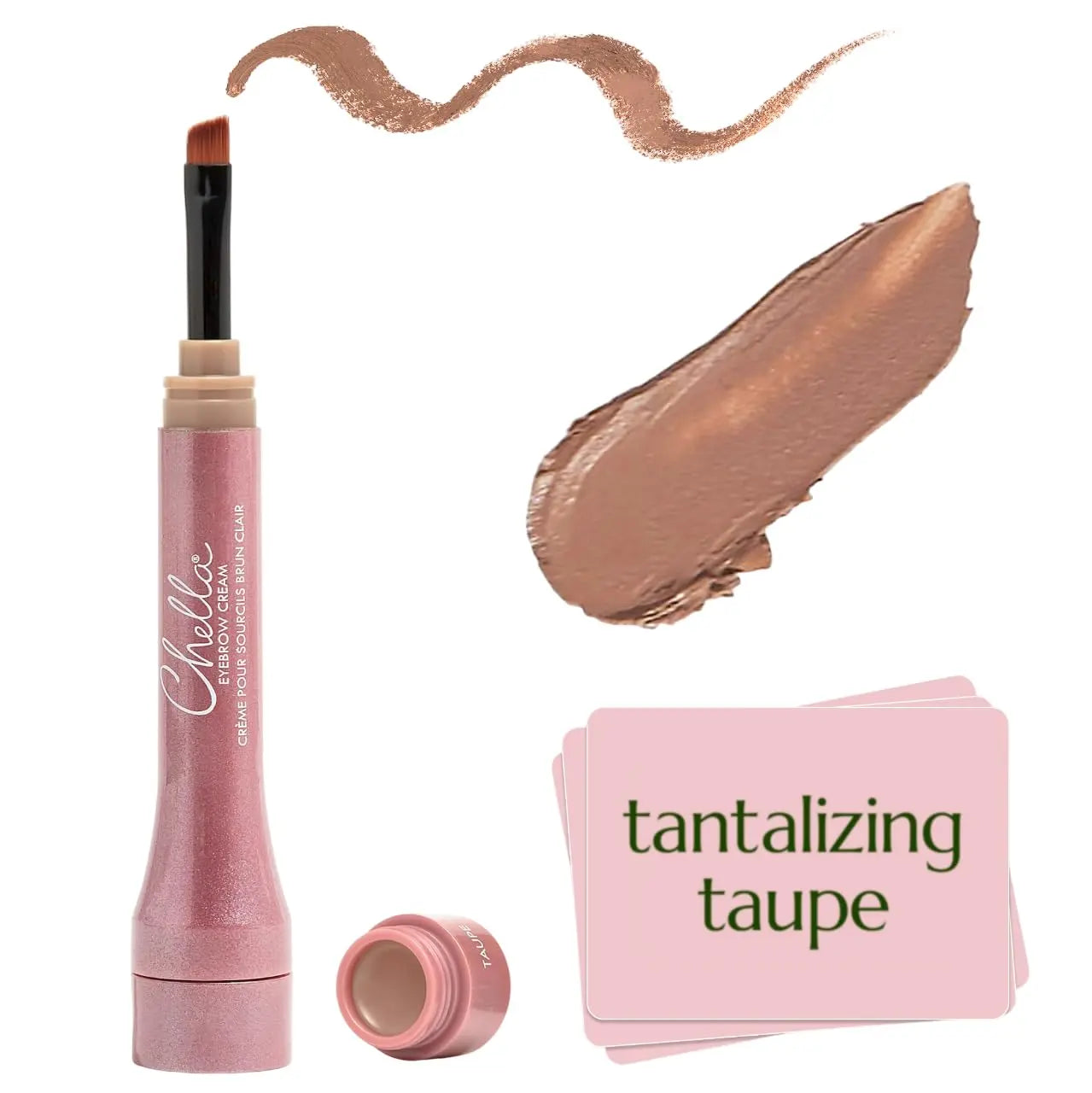 Chella Eyebrow Cream, Tantalizing Taupe - Vegan, Cruelty Free, Paraben Free, Gluten Free Eyebrow Pomade Makeup - Long Wearing, Velvet Consistency, Water Proof Chella uk supplements