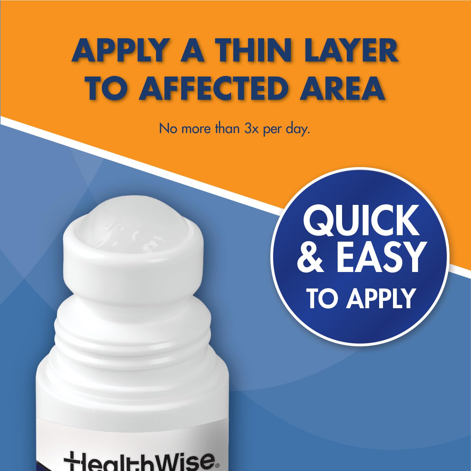 HealthWise 2X Medicated Roll-On | 10% Menthol + 20% Methyl Salicylate | Pain Relief Cream | 3 oz. 88.5 mL | Quick-Dry Formula | Immediate Penetrating Action | Topical Analgesic HealthWise uk supplements