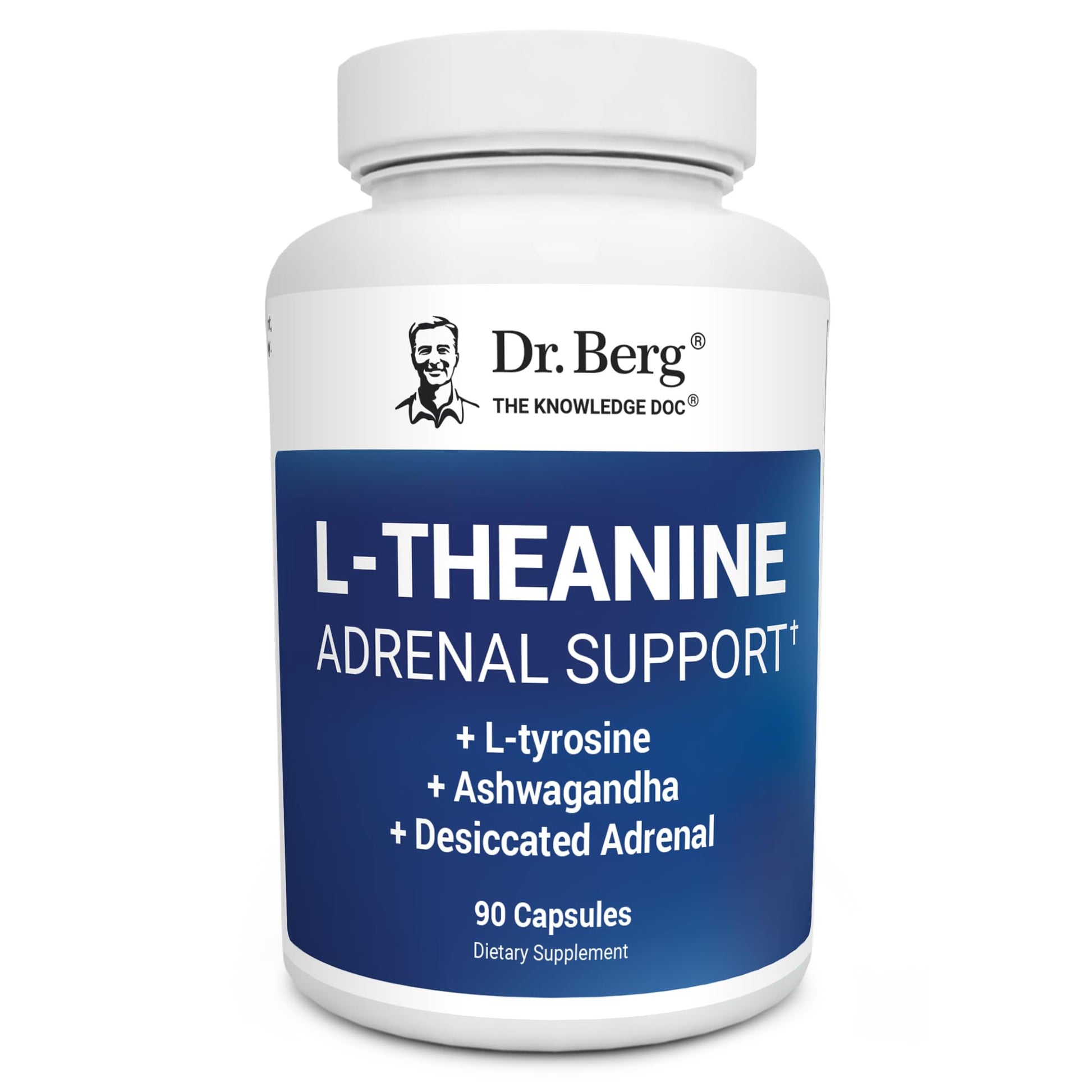 Dr. Berg L-Theanine 200mg - Includes Zinc, Copper, L-Tyrosine, & Ashwagandha – L-Theanine Supplement Adrenal Support - for Relaxation, Stress Relief, and Mental Clarity* – 90 Gelatin Capsules Dr. Berg Nutritionals uk supplements