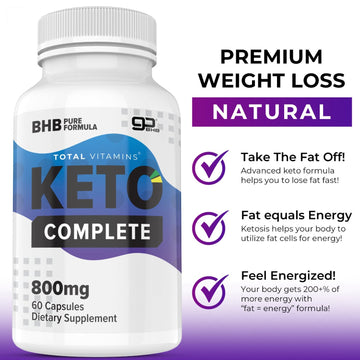Keto Complete Diet Pills 800mg BHB Exogenous Ketones 360 Fat Burner Keto Complete uk supplements