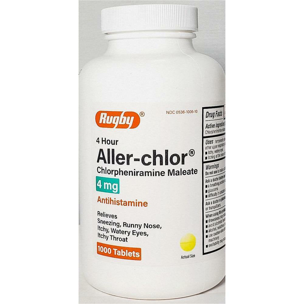 Rugby Aller-Chlor Chlorpheniramine 4mg 1000ct RUGBY LABORATORIES uk supplements