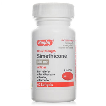 Simethicone 180 MG | Ultra Strength | 60 Count Softgels RUGBY LABORATORIES uk supplements