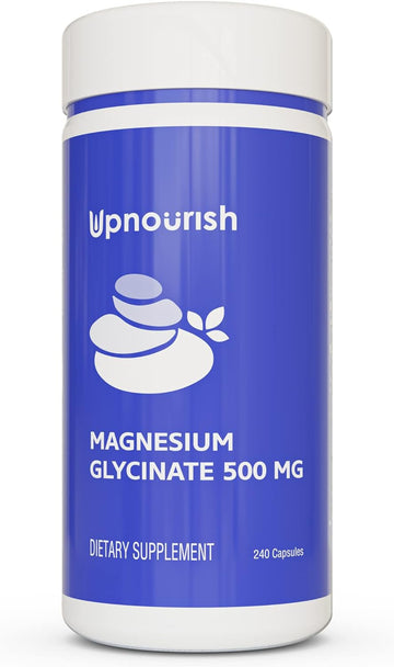 UpNourish Chelated Magnesium Glycinate 500mg Capsules - Magnesium UpNourish Store uk supplements