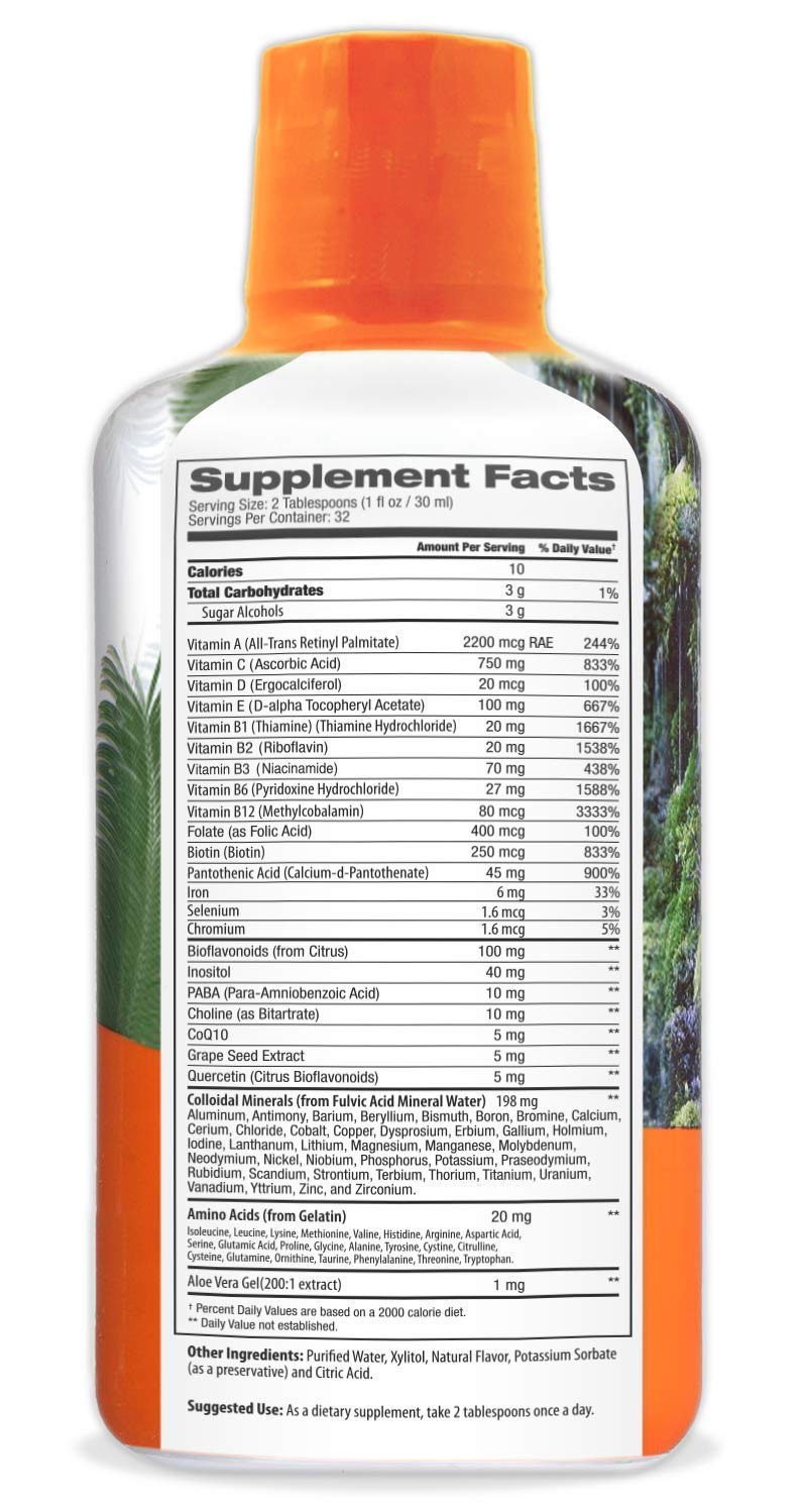 Tropical Oasis Mega Plus - Liquid Multivitamin and Mineral Supplement – Includes 85 Vitamins & Minerals, 20 Amino Acids + CoQ10, Grape Seed Extract & Organic Aloe Vera - 32oz, 32 Servings, 33460 Tropical Oasis uk supplements
