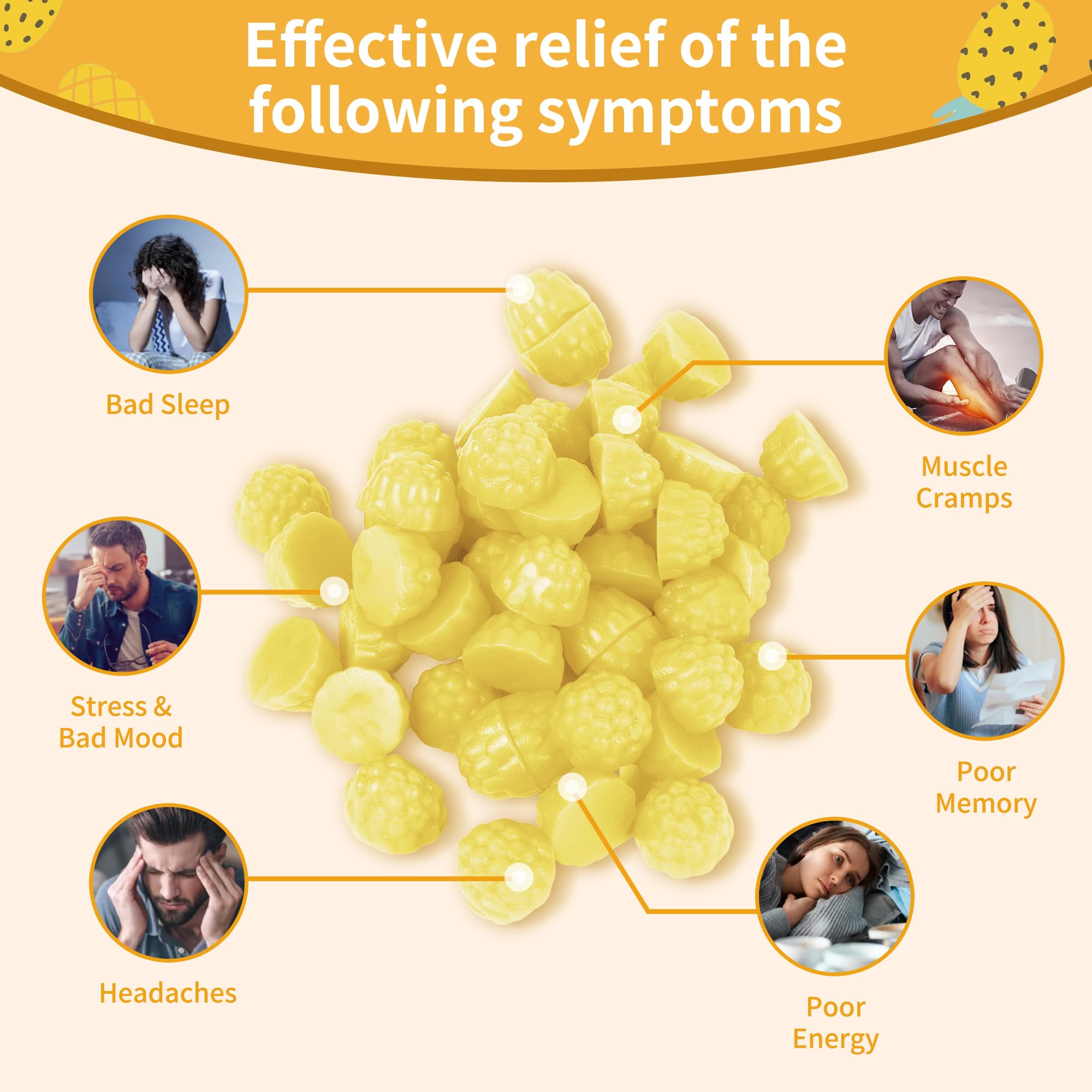 Magnesium Glycinate Gummies 1000mg - Sugar Free Magnesium Potassium Supplement with Vitamin D, B6, CoQ10 for Calm Mood & Sleep Support - 60 Pineapple Gummies -1 Pack Natures Aid uk supplements