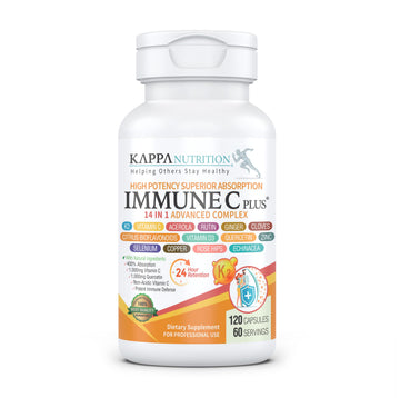 Quercetin 1,000mg, Vitamin C 1,000mg, Zinc 50mg, Vitamin D3 5,000iu, Selenium, Copper, Acerola, Ginger, Rutin, Bitter Orange, Rose Hips, Echinacea, Immune C Plus, 14 in 1 Immune C Plus (120 Count) KAPPA NUTRITION uk supplements