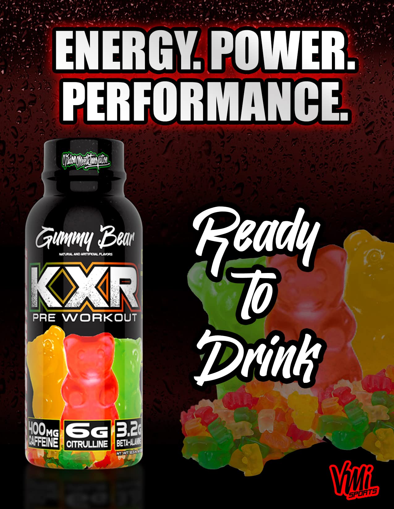 VMI Sports KXR High Stimulant Pre-Workout Energy Ready to Drink 400mg Caffeine VMI Sports uk supplements