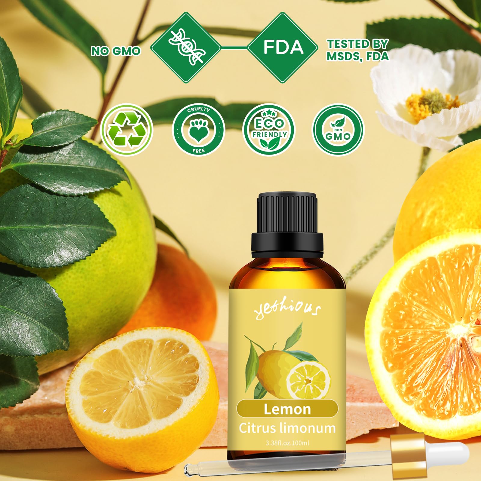 yethious Lemon Essential Oil Lemon Essential Oill for Diffuser, Perfume, Body, Skin, Hair, Candle Soap yethious uk supplements