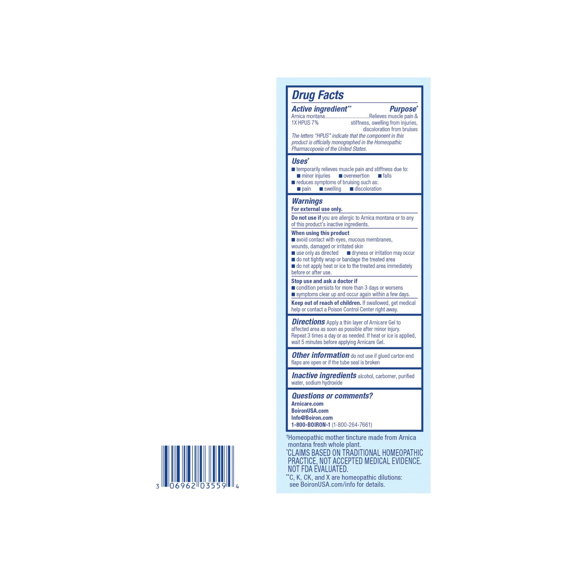 Boiron Arnicare Gel - Non-Greasy and Fragrance-Free - 2.6 oz Boiron uk supplements