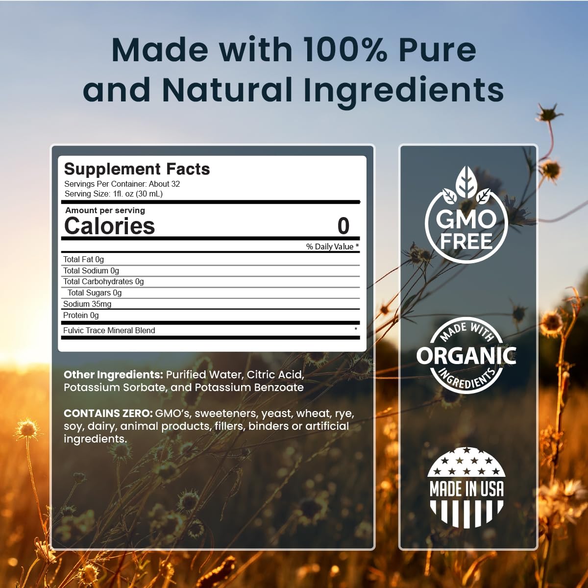 Miracles of Health Liquid Chelated Minerals - Organic Humic Fulvic Mineral Blend - 72+ Plant-Based Minerals, 20 Essential Amino Acids - 100% Natural - 1 Month Supply, 32 fl. oz Miracles of Health uk supplements