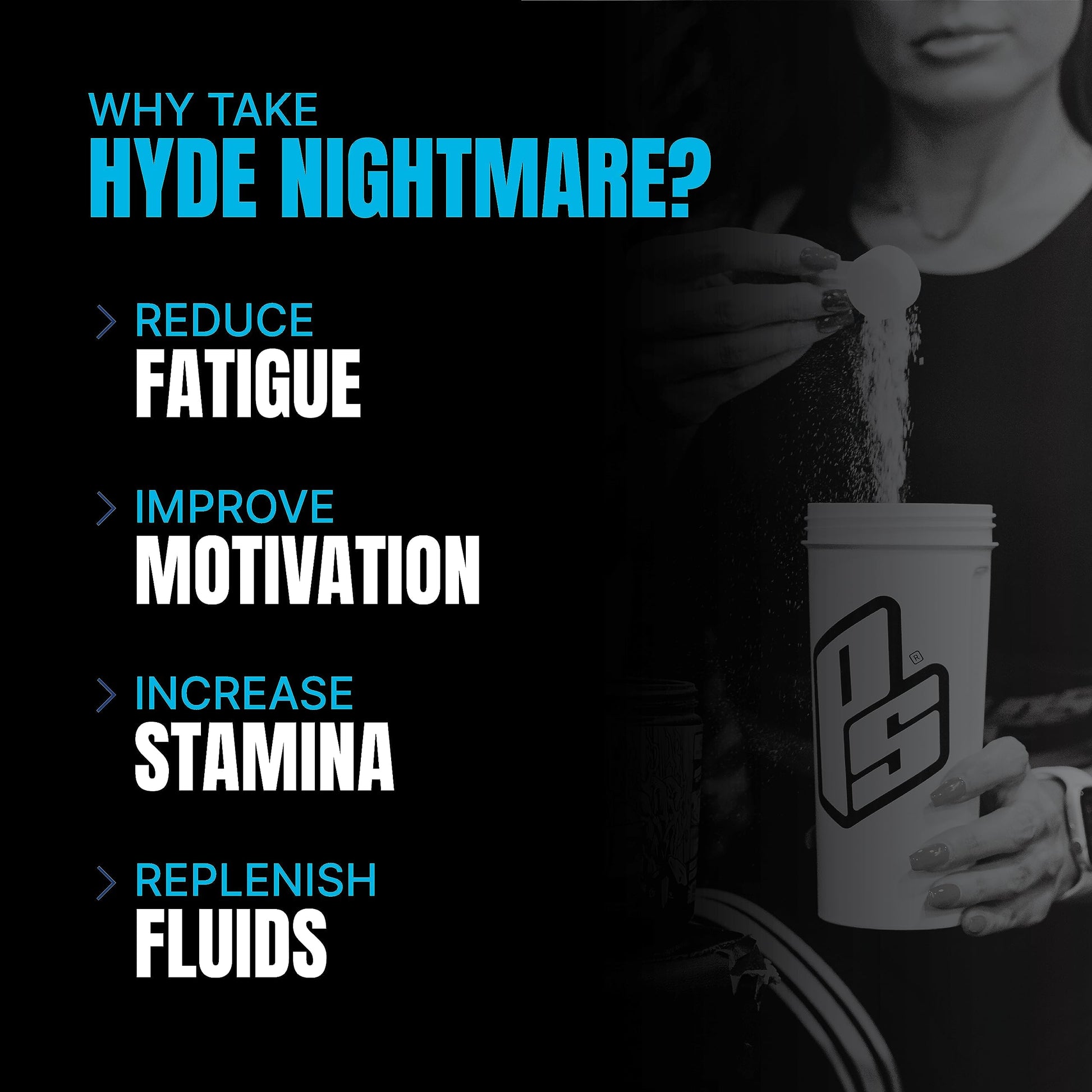 PROSUPPS Hyde Nightmare Pre-Workout Powder Energy Drink - Intense Energy, Mental PROSUPPS uk supplements