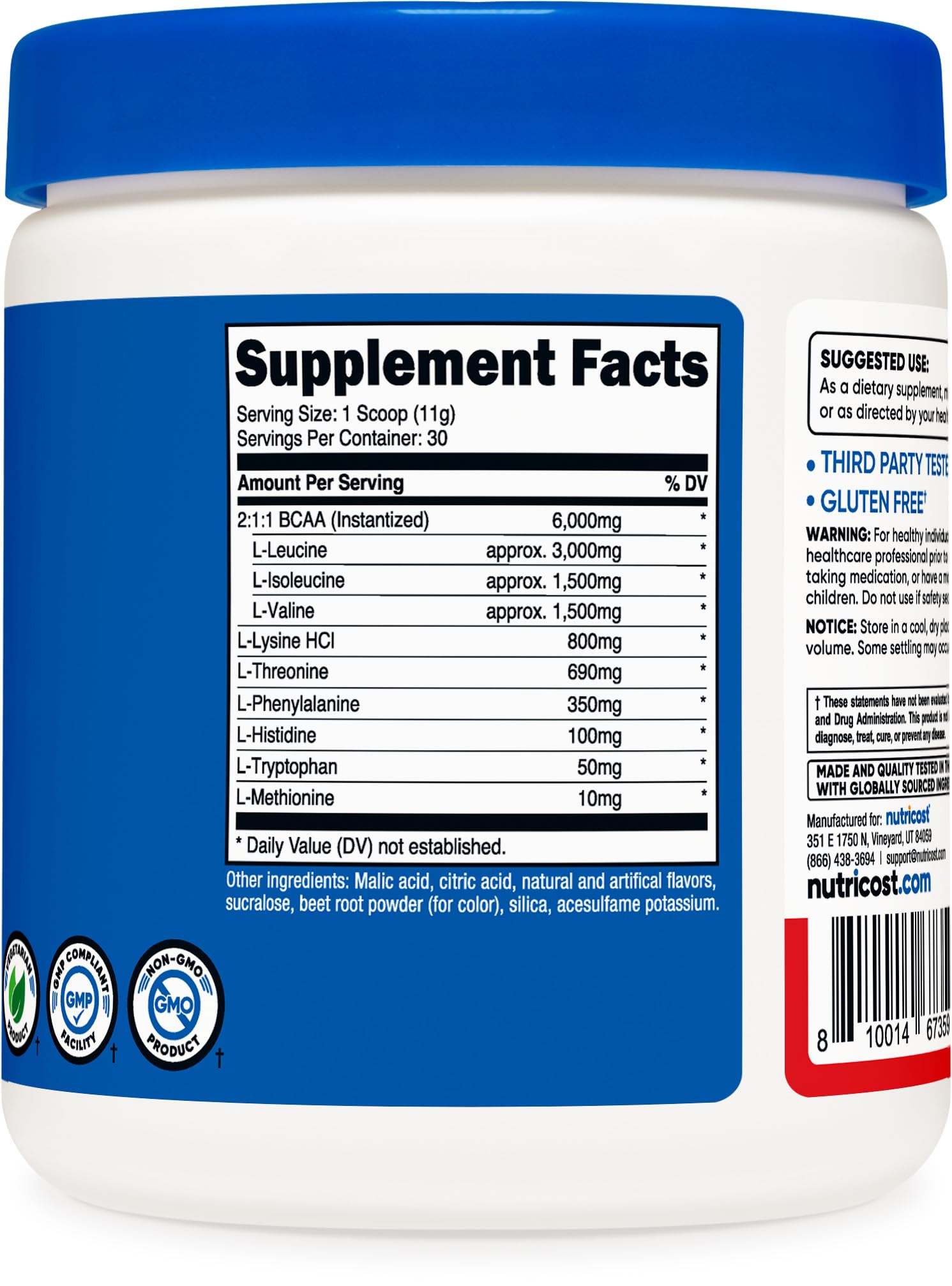 Nutricost EAA Powder 30 Servings (Fruit Punch) - Essential Amino Acids - Non-GMO, Gluten Free, Vegetarian Friendly Nutricost uk supplements