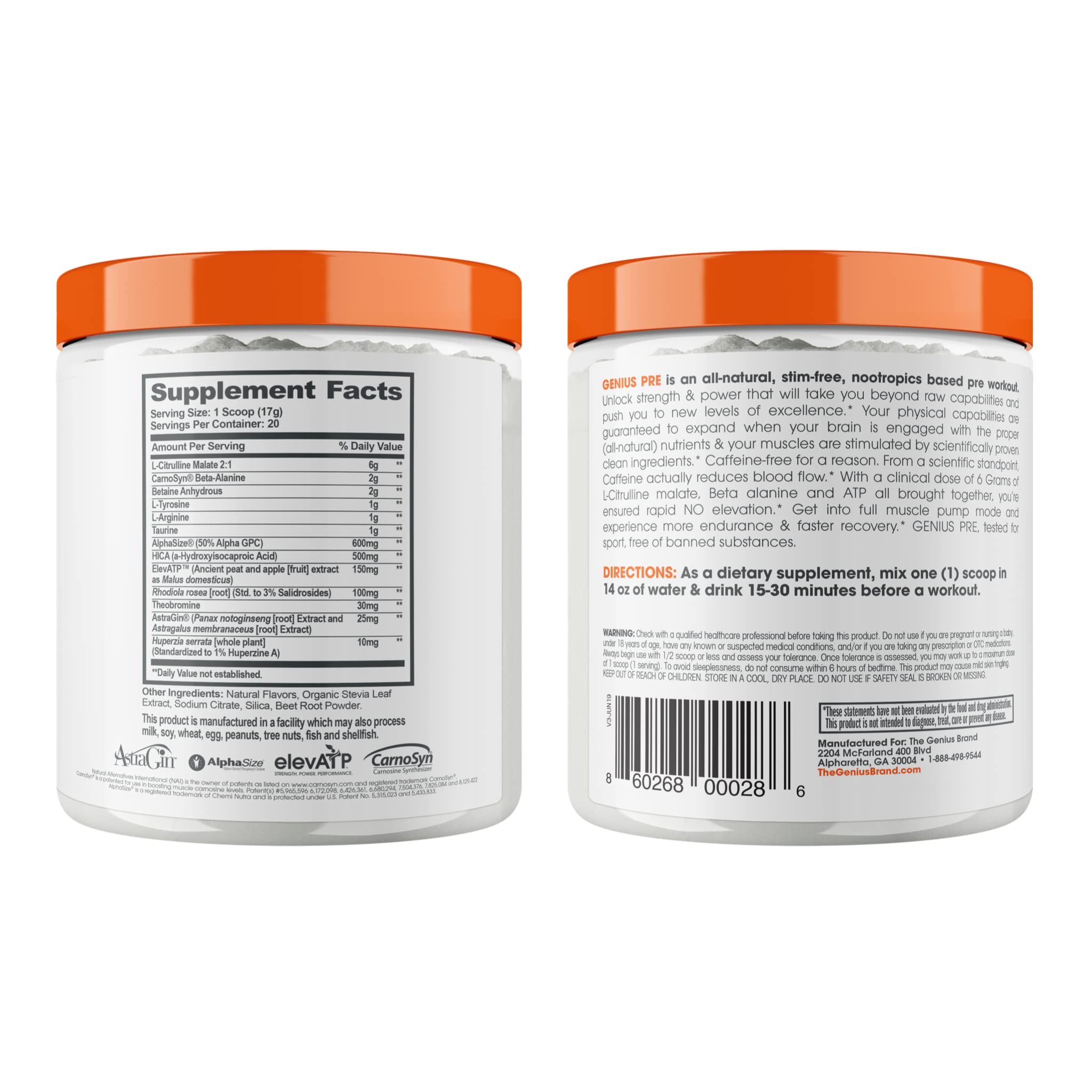 Genius Pre Workout Powder, Grape Limeade - All-Natural Nootropic Pre-workout The Genius Brand uk supplements