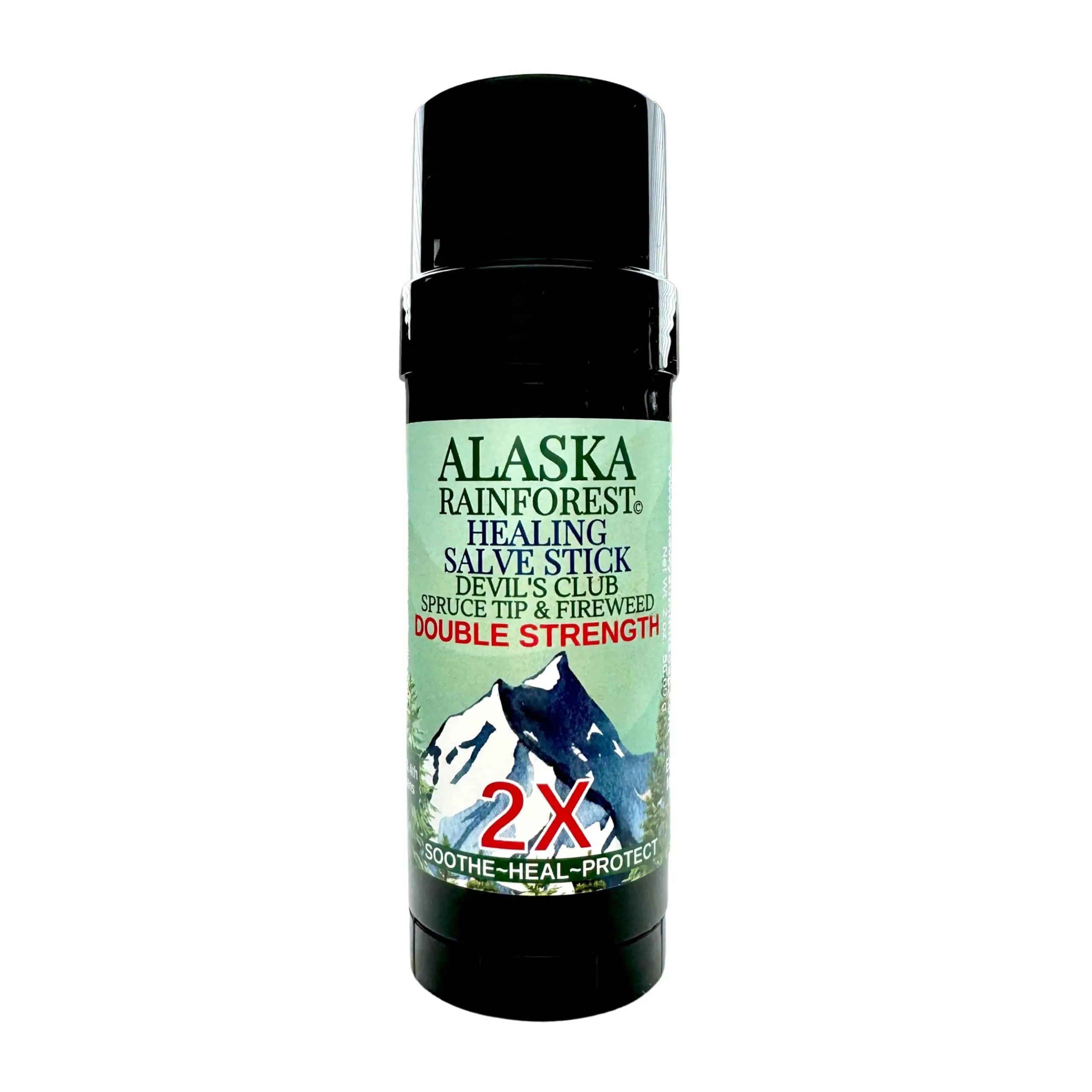 Snowy Summit Alaska Rainforest 2X Salve Stick - Salve for Dry Skin & Joint Relief - Natural Salve for Soothing Skin with Gentle Aroma - Body & Hand Salve - Muscle Rub Alaskan Devil’s Club Oil Snowy Summit uk supplements