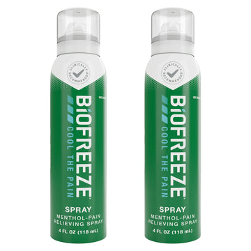 Biofreeze Pain Relief Spray, Arthritis Pain Reliever, Knee & Lower Back Pain Relief, Sore Muscle Relief, Neck Pain Relief, 2 Pack (4 FL OZ Biofreeze Menthol Spray) Biofreeze uk supplements