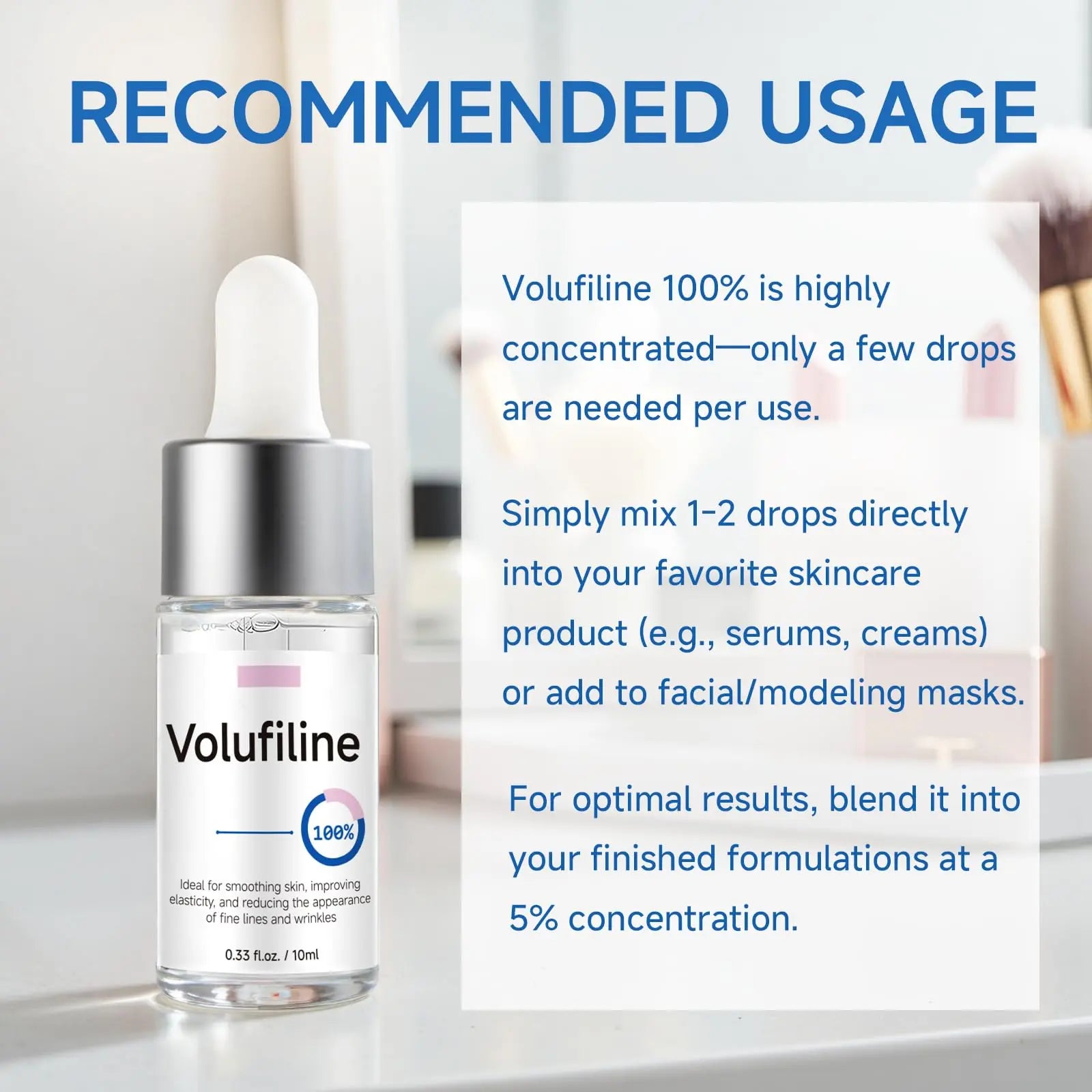 Volufiline Serum, Volufiline Under Eye Serum, Cosmetic Grade Ampoule for Skin Elasticity Improvement, Face & Body Fine Lines, Hydrating Texture, 10ml*2 GUDE GUDE uk supplements
