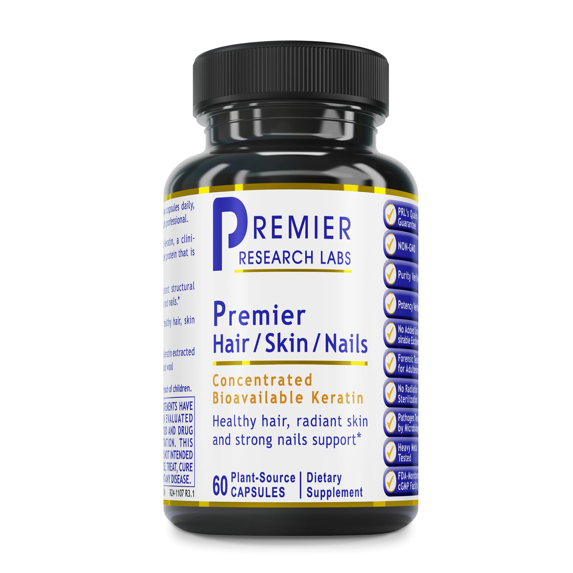 Premier Research Labs Premier Hair/Skin/Nails - Hair Growth Supplement for Women & Men with Keratin, Vitamins for Hair Growth, Beauty from Within for Hair, Skin and Nails - 60 Vegetarian Capsules Premier Research Labs uk supplements