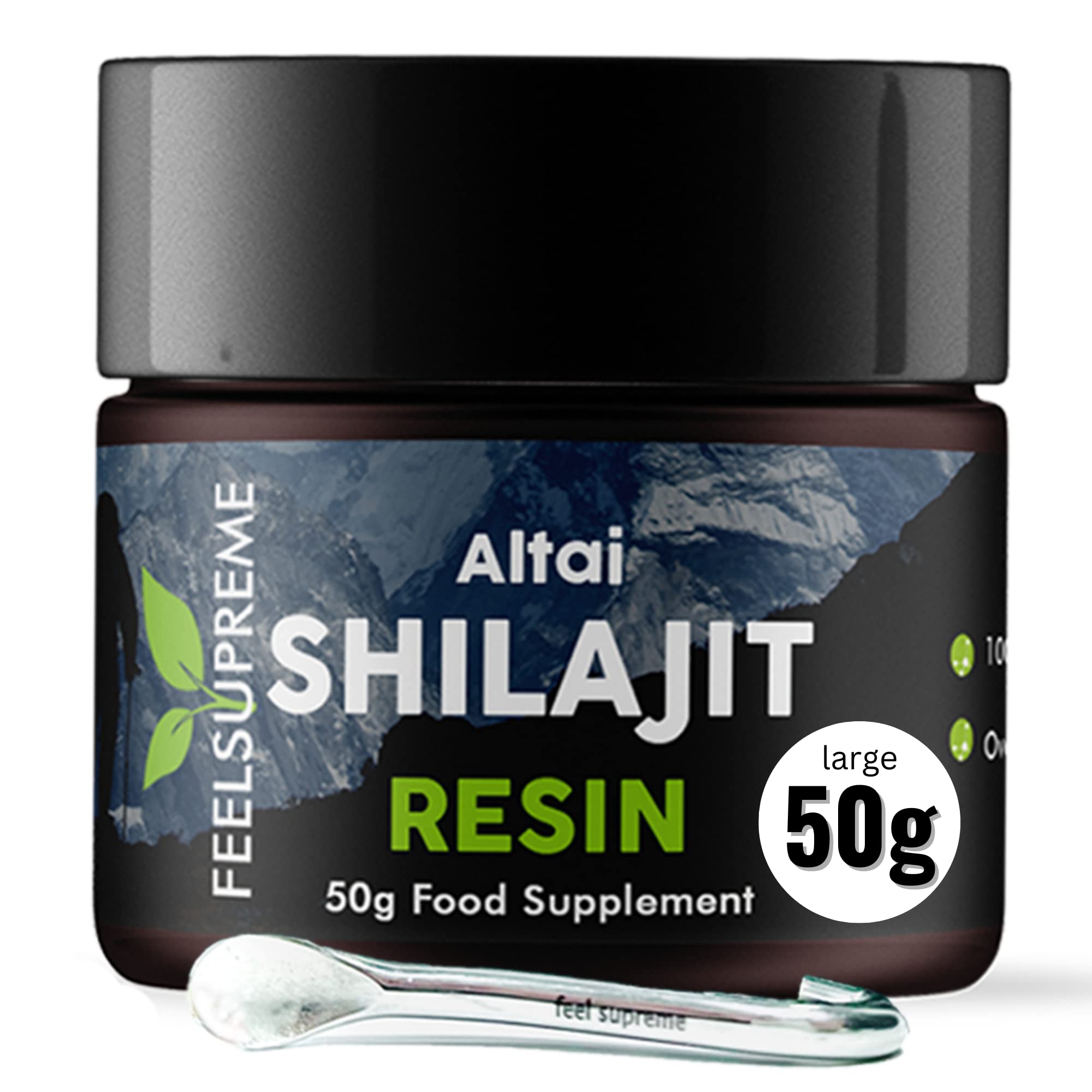 Natural Black Altai Shilajit Resin Large (50g) Pot | 100% Pure Additive Free | 80 Trace Feel Supreme uk supplements