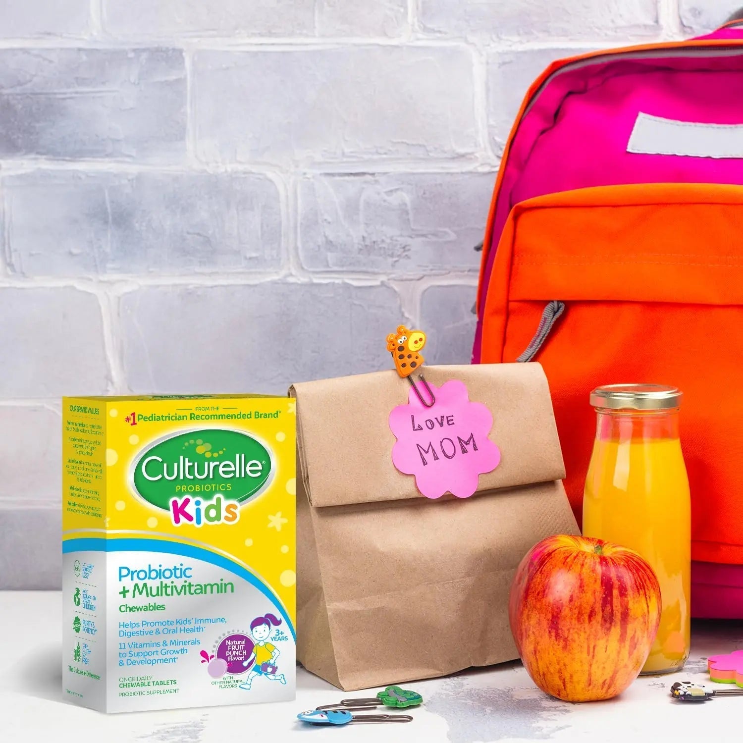 Culturelle Kids Probiotic + Complete Multivitamin Chewable For Kids, Ages 3+, 30 Count, Digestive Health, Oral Health & Immune Support Culturelle uk supplements