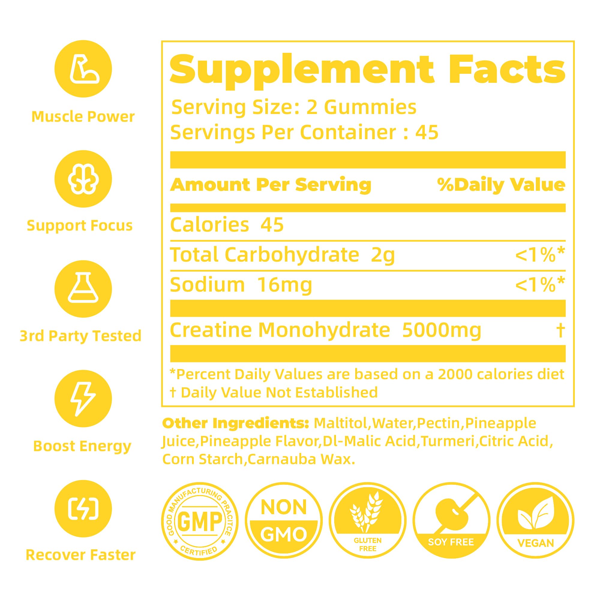 novomins Creatine Monohydrate Gummies for Men & Women, Chewables Creatine Monohydrate for Muscle Strength, Muscle Builder, Energy Boost, Pre-Workout Supplement novomins uk supplements