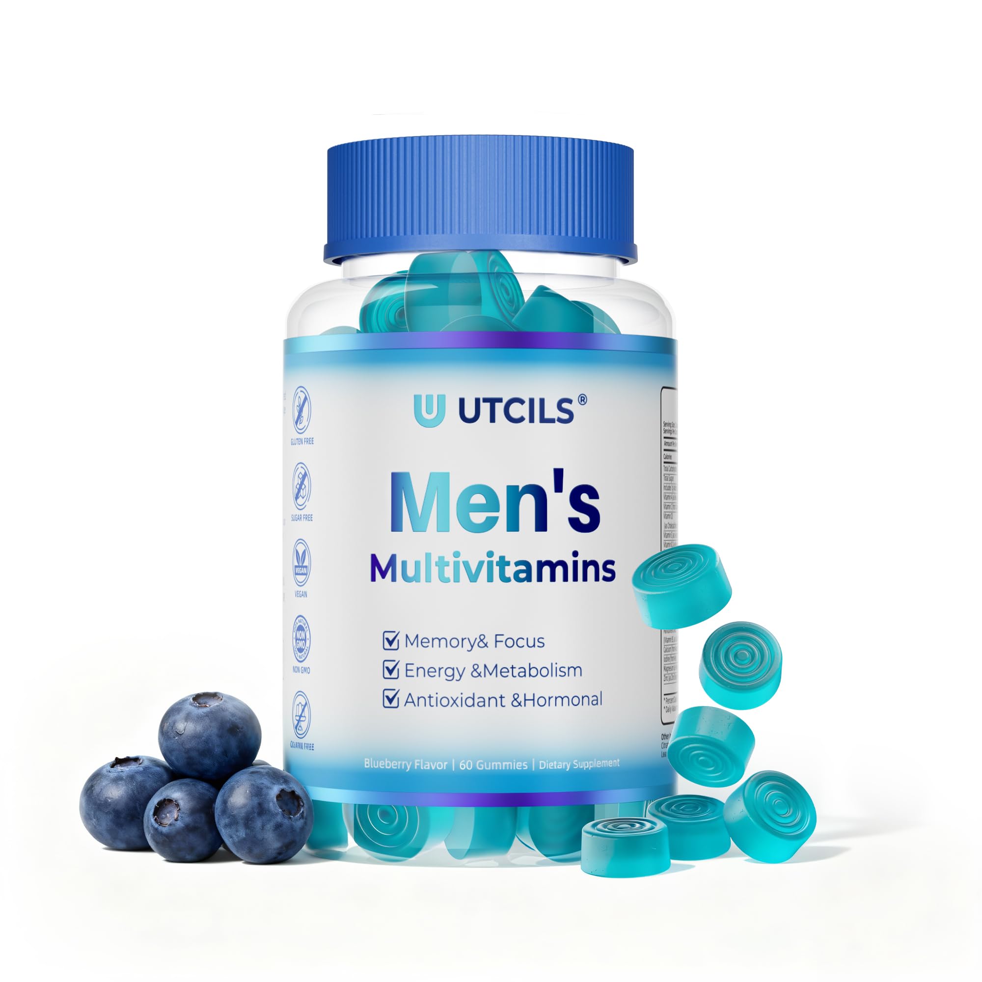 Mens Multivitamin Gummies for Men Daily - Zero Sugar Adult Gummy Vitamins with Saw Palmetto, Omega 3 DHA EPA, Probiotics 5B CFU, CoQ10, Turmeric Ginger for Prostate, Heart, Brain & Energy Support Utcils uk supplements