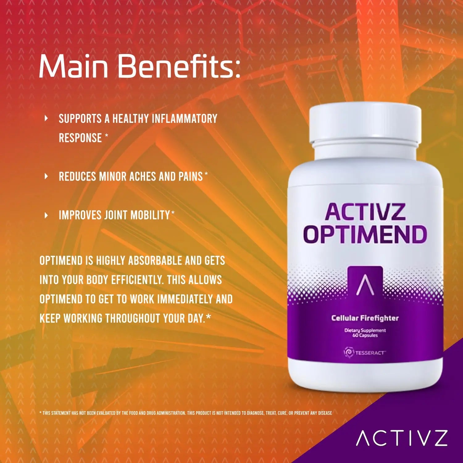 ACTIVZ Optimend - Advanced Joint Mobility and Comfort Support with Enhanced Bioavailability Using CyLoc Dextrin and DexKey Technology - 60 Capsules ACTIVZ uk supplements