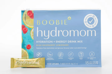 Boobie Hydromom Superfood Electrolyte Drink Mix, Blue Raspberry Lemonade | Refreshing Energy & Hydration Boost for Mamas | On-The-Go & Travel Essentials for Pregnancy, Boobie Brands uk supplements