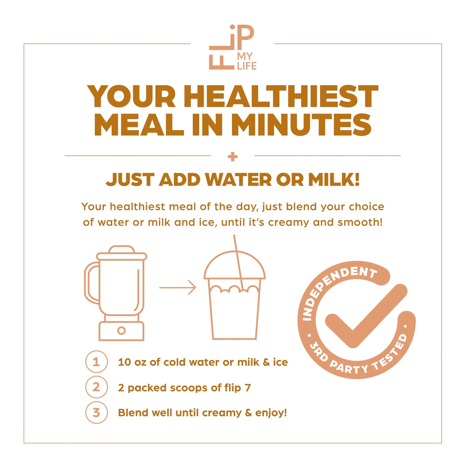 Flip My Life, Flip 7 Natural SuperFood, Plant-Based Protein, Complete Meal Replacement to Support Healthy Gut, 7 Mega Nutrient Rich Blends all in one to AGE BETTER - Peanut Butter Flip My Life uk supplements