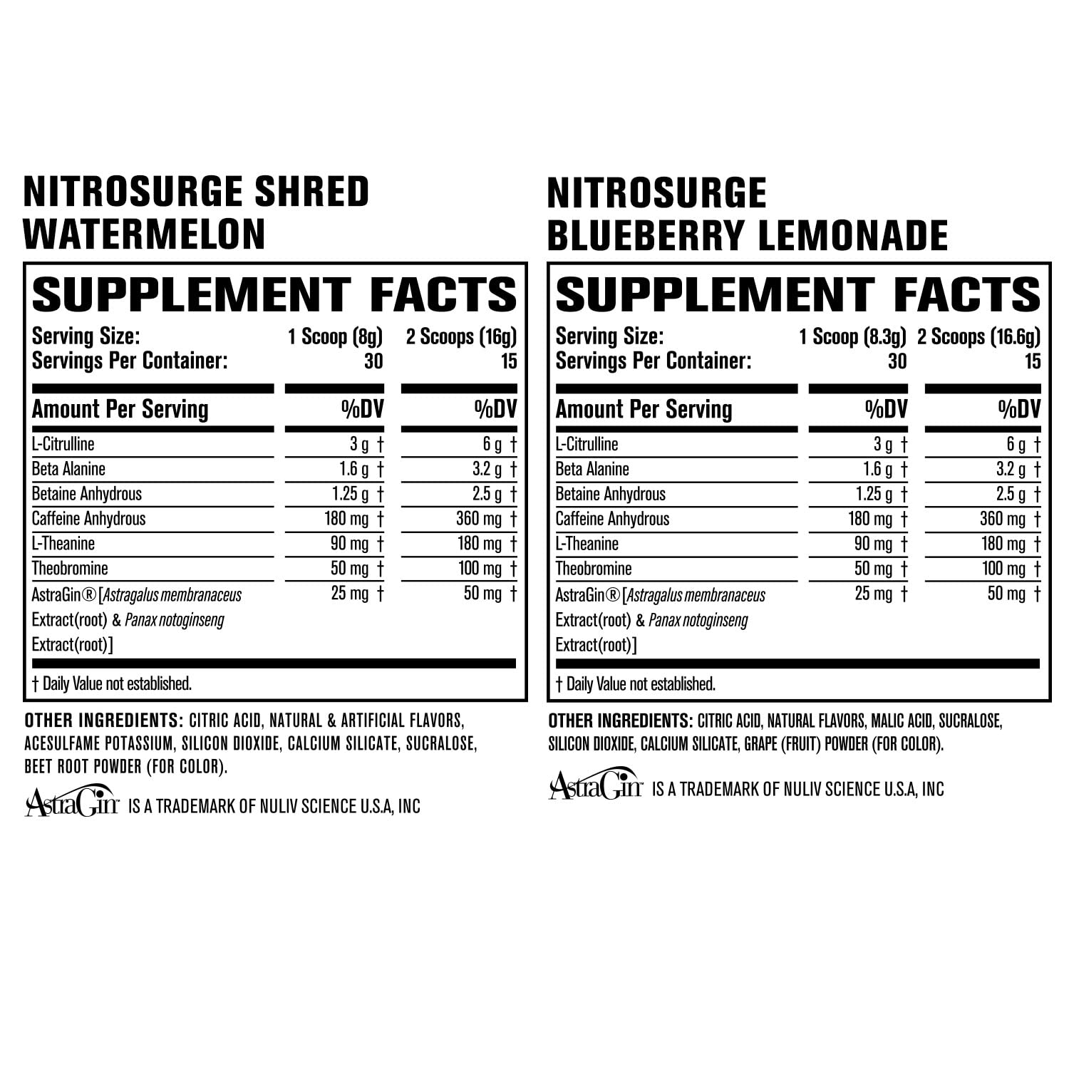 Jacked Factory Nitrosurge Pre-Workout in Blueberry Lemonade & Watermelon Nitrosurge Jacked Factory uk supplements
