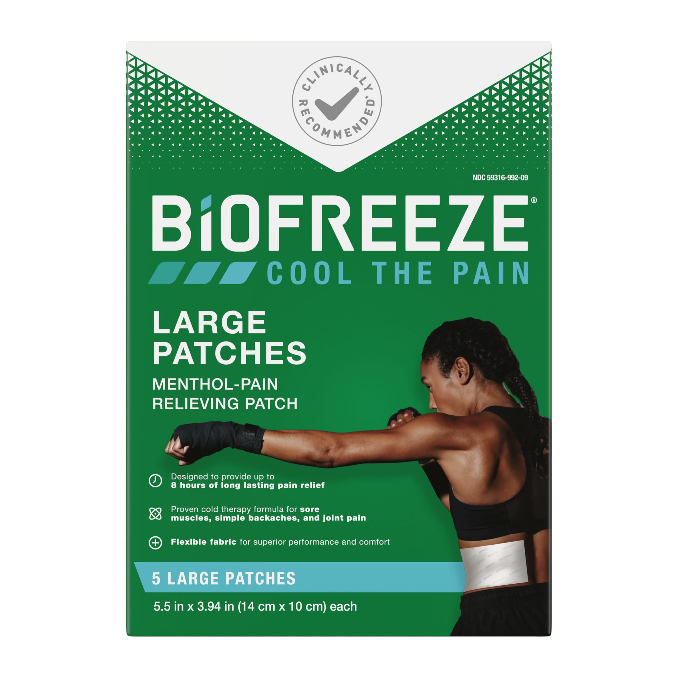 Biofreeze Menthol Pain Relieving Patches (5 Patches Per Box) Up To 8 Hours Of Pain Relief From Sore Muscles, Arthritis, Backaches, Spains, Bruises, Strains And Joint Pain (Package May Vary) Biofreeze uk supplements
