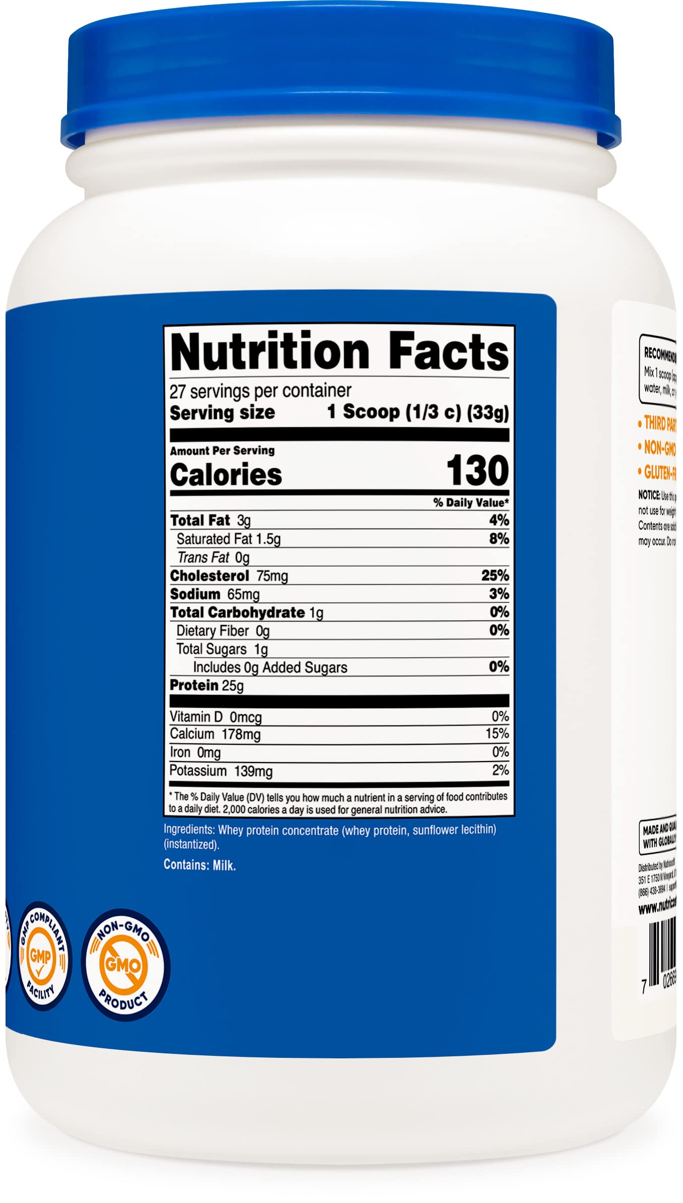 Nutricost Whey Protein Concentrate (Unflavored) 2LBS - Gluten Free & Non-GMO Nutricost uk supplements