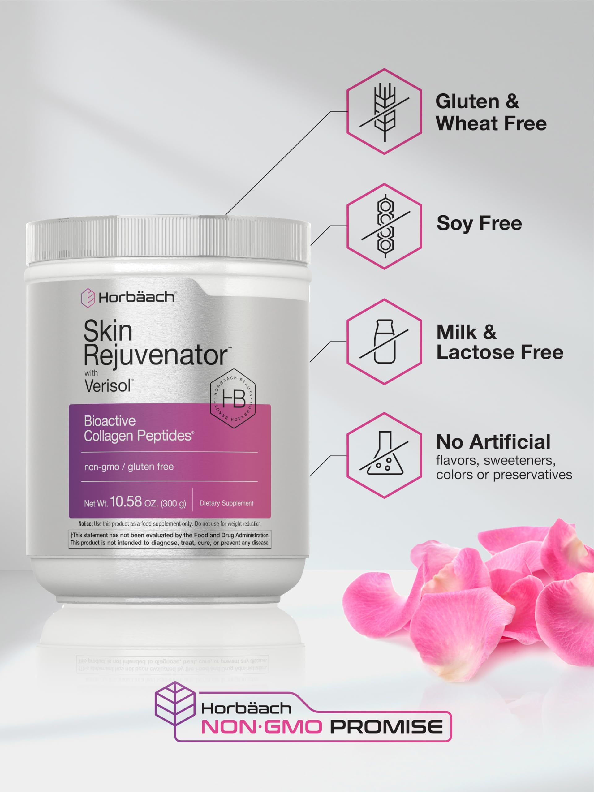 Horbäach Skin Rejuvenator with Verisol 10.58 oz | Bioactive Collagen Peptide Powder | Types I and III | Non GMO, Gluten Free Supplement Horbäach uk supplements