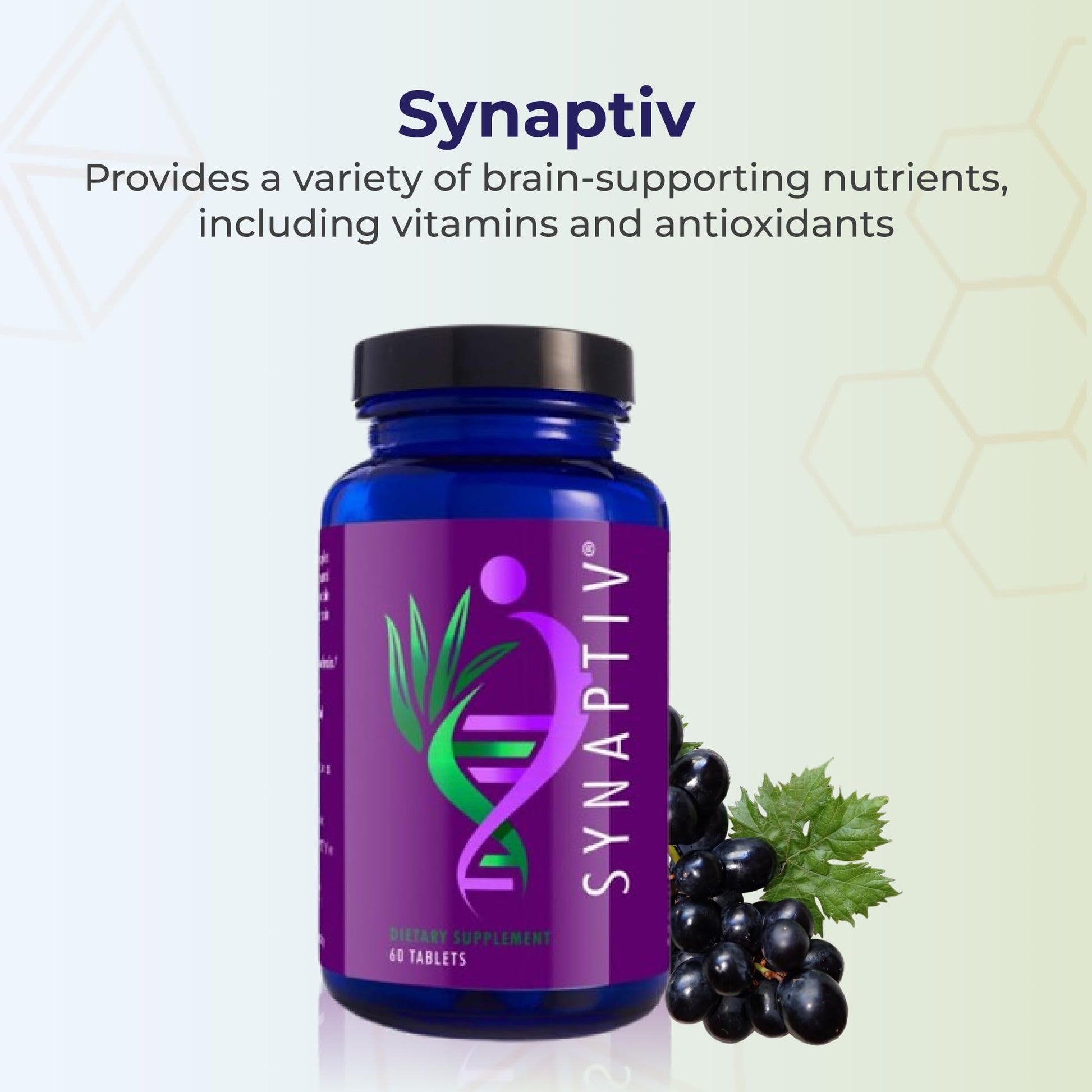 Youngevity Synaptiv™ Brain Support - 12in1 - Ginkgo, Huperzine, Bacopa, Quercetin and More - with Potent Antioxidant Blend + Vitamins - 60 Tablets (Pack of 1) Youngevity uk supplements