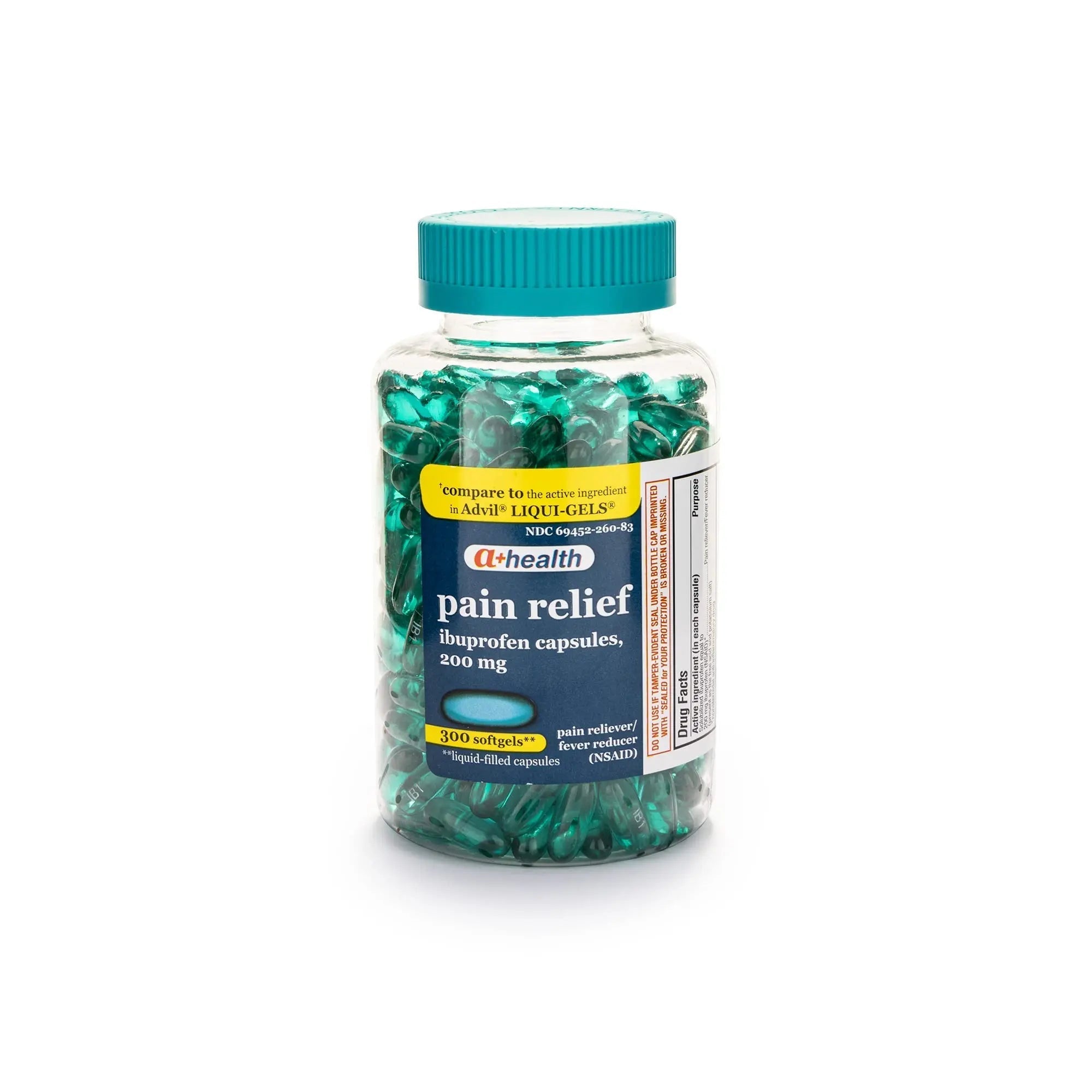 A+Health Ibuprofen 200 Mg Softgels, Pain Reliever/Fever Reducer (NSAID), 300 Count A+Health uk supplements