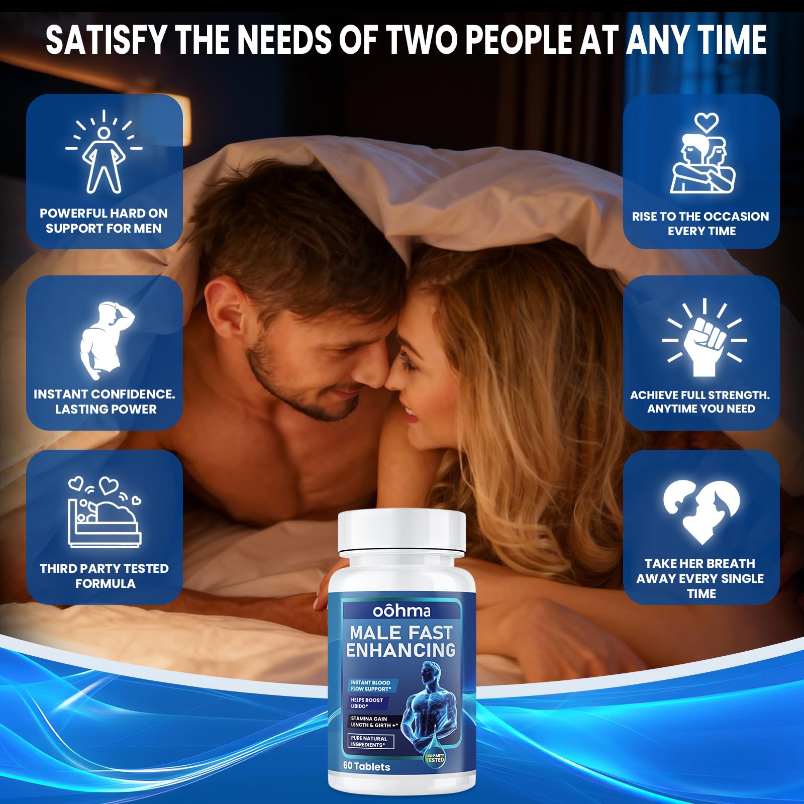 Oohma New Male Enhancing Supplement, Designed to be Fast Acting for Blood Flow to Gain Length & Girth + Stamina, Maca, Epimedium, and Other Natural Ingredients, 3rd Party Tested Supplement 60 Tablets Oohma uk supplements