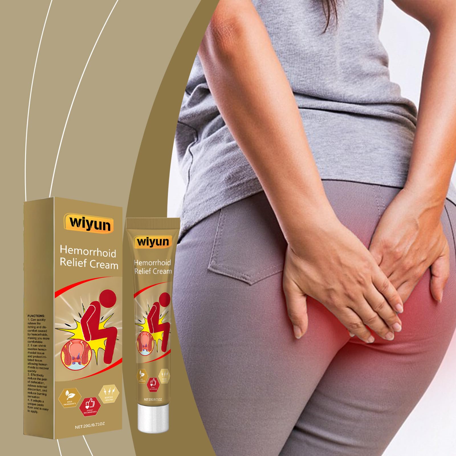 KUNLEN Herbal Hemorrhoids Cream, Chinese Hemorrhoid Creams, Body Care Cream for Men and Women (3pcs) KUNLEN uk supplements